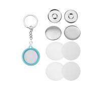 100 piezas/juego de llaveros de doble cara de 25 mm, 32 mm y 37 mm for máquinas de fabricación de insignias. Incluyen cubierta metálica y botón de plástico.(32mm)