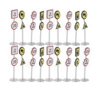 100 Piezas Juego de Señales de Tráfico 6,5cm, Plástico Educativo | Mesas de Tren y Proyectos Creativos, Apoyo Escolar en Señales de Advertencia, Mini Set para Estudiantes
