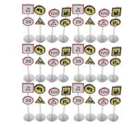 100 Piezas Juego de Señales de Tráfico, Modelo de 6, 5 Cm | Plástico Estable, Adecuado para Dioramas y Mesa de Tren, Uso Educativo, Inspira Proyectos Creativos