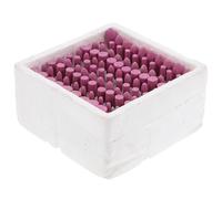 100 Piezas Kit de Muelas Cónicas de Corindón Rojo | Acero al Carbono, Forma Cónica y Grano Fino, para Retoque Preciso en Madera y Metal