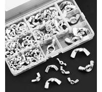 100 Piezas Kit Surtido de Tuercas de Mariposa, Tuercas de Alas de Acero Inoxidable Mariposa Alas para Herramientas de Bricolaje, Dispositivos Electrónicos Hardware, M3/M4/M5/M6/M8/M10/M12