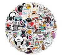 100 Piezas La Música Pegatinas para Niños y Niñas,Adolescentes,Portátiles,Maleta,Bicicletas,Monopatín,Guitarra,Casco,Equipaje,Coche,Music Impermeable Vinilo Pegatinas Decorativas