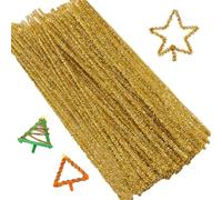 100 Piezas Limpiapipas,Limpia Pipas para Manualidades,30cm x 6mm,Amarillo