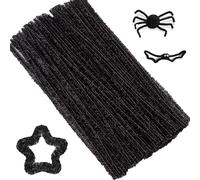 100 Piezas Limpiapipas,Limpia Pipas para Manualidades,Limpiapipas Manualidades,Limpia Pipas,Alambre de Chenilla Colores,para Manualidades y Decoraciones DIY,30cm x 6mm,Negro