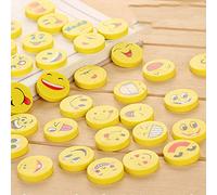 100 Piezas Lindo Borrador, Lindo Gomas, Borrador de Dibujos Animados,Goma de Borrar muy linda, Adecuado como Regalo para Niños, Se usa para Eliminar Errores Tipográficos (Amarillo)