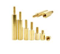 100 piezas M2 .5 M3 M4, separador hexagonal de latón macho-hembra for placa base, soporte PCB, perno montaje en bastidor, espaciador columna, tornillo