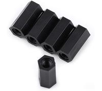 100 piezas M3 hembra a M3 hembra hexagonal roscado separador pilar separador 8 mm 10 mm 12 mm 15 mm nailon negro para montaje entre placas de circuito PCB y placas de máquina (12 mm)