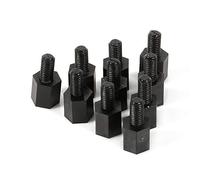 100 Piezas M3 Separador Macho Hembra M3 Nylon PCB Espaciador Tornillos Cilíndricos Hexagonales Kit Surtido 6mm + 6mm (Negro)