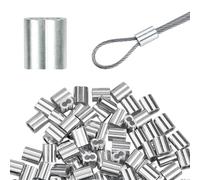 100 Piezas Mangas de Aluminio, Clips de Aluminio 2 mm, Virolas de Aluminio de Presión para Cuerda de Alambre, Casquillos de Aluminio para Cables para Cable de Alambre