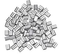 100 Piezas Mangas de Aluminio, Clips de Aluminio 2 mm, Virolas de Aluminio de Presión para Cuerda de Alambre, Casquillos de Aluminio para Cables Cuerda