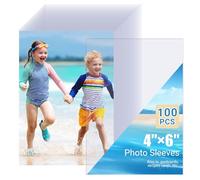 100 Piezas Mangas para Fotos 10x15 cm (4x6 Pulgadas) - Fundas de Protección de Alta Transparencia para Álbumes, Postales y Recetas - Transparentes, Resistentes al Agua, a Polvo y Huellas Dactilares