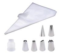 100 Piezas Mangas Pasteleras, Bolsas de Pastelería Mangas con 6 Boquillas Manga Pastelera de Acero Inoxidable y 1 Adaptador, Mangas Pasteleras para Decoración de Tartas, Galletas, Cupcakes, Reposterí