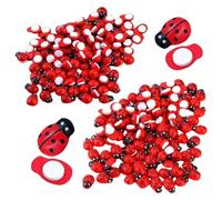 100 Piezas Mariquitas De Madera, Mariquitas Tridimensionales Autoadhesivas, Adornos De Micro Paisaje, Manualidades De Escarabajos, Adornos De Mariquitas, Decoración De Macetas De Jardín