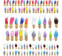 100 piezas Mini muecas Troll PVC Vintage Troll Doll Mini figuras de accin 1.2 """" Cake Toppers Cromtico Adorable Cute Little Guys Coleccin Pro