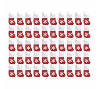 100 piezas Mini sombreros navideños Vajilla Cuchillo Tenedor Almacenamiento Soporte Bolsas Feliz Navidad Fiesta Cena Botella de vino Sombreros navideños Decoraciones-Calcetines-50 piezas