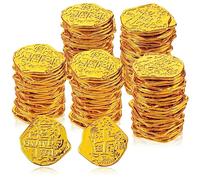 100 Piezas Monedas Pirata Réplica de Moneda de Plástico Doblones Españoles Monedas Juguete de San Patricio Decoraciones de Fiesta Pirata para Eventos Temáticos de Aventura de Halloween
