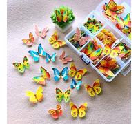 100 Piezas obleas comestibles de papel de arroz con diseño de mariposas para decoración de pasteles, Comestibles de flores para tartas de boda, fiesta de cumpleaños, para Cumpleaños Baby Shower Boda