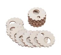 100 piezas Organizador de Carretes de Hilo de Madera para Bordado | Acabado Natural Beige, con Anillo y Ranuras, para Bobinas Vacías, Talleres y Viaje