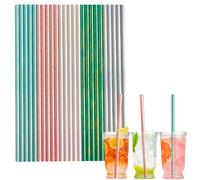 100 piezas Pajitas de Papel Desechables Biodegradables y Compostables Mezcla Láser,Ecológico Resistente Pajitas para Cócteles Bebidas Frías y Calientes,para Fiestas, Cumpleaños,Bodas,Navidad,Eventos