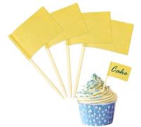 100 piezas palillo de dientes banderas, palillos con banderas, bandera cóctel cupcake, papel kraft, para cupcakes decoración fiesta pastel alimentos suministros