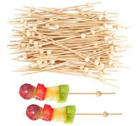 100 Piezas Palillos de Cóctel, 12 cm Palillos Cóctel Palos, para Frutas, Cumpleaños, Fiesta, Pasteles, Postres, Bebidas, Brochetas de Bambú para Frutas, Pinchos de Comida para Dedos