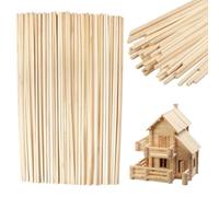 100 Piezas Palitos Algodón de Azúcar, 300 mm X 4 mm Cuadradas Varillas de Algodón de Azúcar Bastones de Madera Manualidades de Bambú Palitos de Madera Para DIY Proyectos Artesanía Manualidades