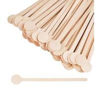100 Piezas Palitos de Madera, 15 cm Palitos Cafe con Cabeza Redonda Desechable Palos de Madera Fácil de Remover para Café, Leche, Té, Cócteles Hogar, Bares, Restaurantes