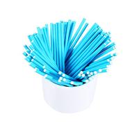 100 piezas Palos de Lollipop Paper Lollipo para Piruletas de Chocolate 3.9 pulgadas (Azul)