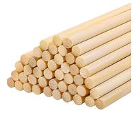100 Piezas Palos de Madera Redondos, 30 cm x 6 mm Listones de Madera Redondos Palo Madera Manualidades para Carpintería Modelismo Decoración Bricolaje Manualidades