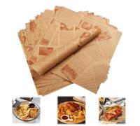 100 Piezas Papel Encerado para Alimentos, 25 x 25 cm papel de horno con aspecto de periódico, Papel de Horno Reutilizable, para Alimentos, Queso, Sándwiches, Panes, Papas Fritas,Hamburguesas, Pasteles