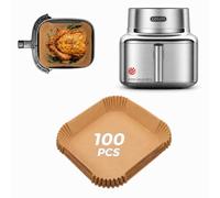 100 Piezas Papel Freidora Aire Accesorios Para Cosori Iconic Single 7-in-1 6,2L, 20x20cm Desechable Antiadherente Papel Horno cuadrado Para Cocina Para Cosori Airfryer CAF-SE601S-CEU