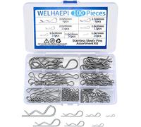 100 Piezas Pasadores Partidos, R Clips de Retención, Pasadores de Chaveta, R Cotter Pine, Tractor Pin Clips, Cabello Enganche Pin de Fijación para Remolque Tractor Camión