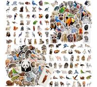 100 Piezas Pegatinas Animales, Pegatinas Impermeables Pegatinas de Animales de Colores de Zoológico a Granel para Niños, Botella de Agua, Álbumes de Recortes, Suministros para Fiestas
