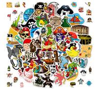 100 Piezas Pegatinas de Piratas, Piratas Stickers Set, Impermeable Vinilo Pegatinas Piratas, Decoración para Portátil, Monopatín, Botellas de Agua, Casco, Adecuado para Adultos y Niños