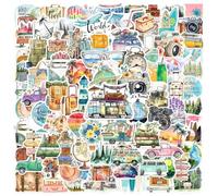 100 Piezas Pegatinas De Viaje, Scrapbooking Viajes Pegatina,Pegatinas Para Maletas,Calcomanías De Vinilo Impermeables,Reutilizable Para Entusiastas De Los Viajes,Portátiles, Coches