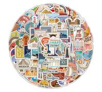 100 Piezas Pegatinas de Viaje, Stickers de Vinilo Impermeables, Pegatinas de Álbumes de Recortes de Viaje, para Casco, Moto, Coche, Laptop y Más