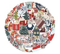 100 piezas pegatinas navida, bonito pegatinas de navidad 50 estilos merry christmas pegatinas, pegatinas navideñas para Water Bottle, Scrapbook, Laptop, Maleta