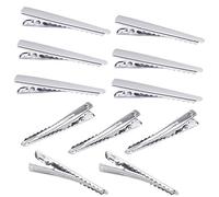 100 Piezas Pinza de Pelo de Alligator Cocodrilo, 45mm Metal Agarre de Pelo, No Deslizante pasador de pelo, Clip de Pelo para Bricolaje Mujeres Niñas -Plata