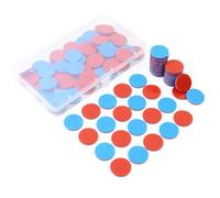 100 Piezas Placas Reversibles de Plástico Rojo Azul,Fichas de Plástico Rojas y Azules con Caja de Almacenaje,Fichas para Juegos Matemáticos para Problemas Aritméticos de Matemáticas Infantiles