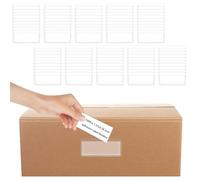 100 Piezas Portaetiquetas Autoadhesivo Impermeable Soportes de Etiquetas Adhesivas 4 × 6 cm Bolsas para Tarjetas de Visita Transparente Portaetiquetas para Archivador Biblioteca Escolar