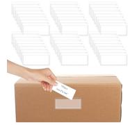 100 Piezas Portaetiquetas Autoadhesivo Impermeable Soportes de Etiquetas Adhesivas 5,3 × 2,5 cm Bolsas para Tarjetas de Visita Transparente Portaetiquetas para Archivador Biblioteca Escolar