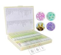 100 Piezas Portaobjetos de Microscopio Preparados, Muestras de Biología Profesional Tejidos Humanos, Células, Plantas, Insectos para Niños Estudiantes Aprendizaje de Ciencias