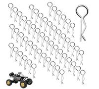100 Piezas RC Body Clips Acero Inoxidable R Type Pin RC Pines de Clip de Carcasa de Cuerpo para 1/10 Remote Control Car Shell Spare Part,Silver