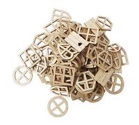 100 Piezas Recortes de Madera para Ventanas, Madera Sin Acabar, Multipropósito para Manualidades, Decoración Hogar y Proyectos DIY - Material Duradero, Creatividad Ilimitada,