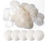 100 piezas redondas de concha, rebanadas de nácar, decoración de conchas, colgante de concha natural, discos redondos pulidos, conchas redondas planas para decoración de bricolaje cortinas de conchas