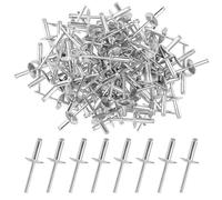 100 Piezas Remaches Ciegos de Aluminio, Remaches de Aluminio de Cabeza Ancha 4,8 x 18 mm, Remaches de Extremo Cerrado, Remaches Aluminio, Remache Pop de Materiales Metálicos Para Remachadora o Manual