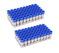 100 Piezas RG6 Conectores de CompresióN Cable Coaxial ConexióN una Prueba de Agua Conector de CompresióN F Herramienta de CompresióN Coaxial RG6