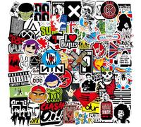 100 Piezas Rock and Roll Música Pegatinas, Pegatinas de Banda de Rock, Moda Música Pegatinas, Vinilo Impermeables Grafiti Stickers para Laptop Skateboard Guitarra, para Adolescentes y Adultos