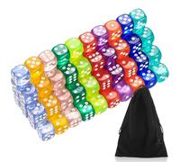 100 Piezas Set de Dados - 14mm Dados de 6 Caras, Juego de Dados Multicolores, 10 Colores, Dados para Juegos de Mesa, Parchís, Farkle, Yahtzee, Bunco y Enseñanza de Matemáticas