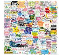 100 Piezas Stickers Frases, Pegatinas Motivacionales, Pegatinas de Vinilo Impermeables, Pegatinas para Scrapbooking, Diario, PC, Portátil, Teléfono, Botella de Agua, Maletas, Guitarra, Monopatín